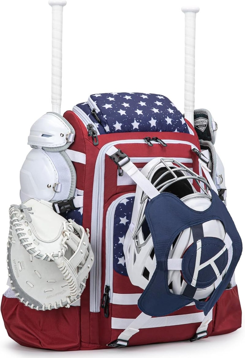 KAVIGOR Catchers Gear Bag, 80L Baseball/Softball Backpack Holds 2 Sets of Gear with Shoe Compartment, Helmet Holder & Cooler Pocket - Image 1